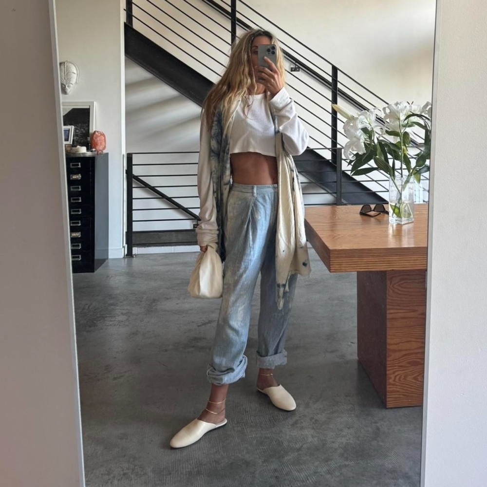SEA by New York relaxed blue and white stripe cotton pants